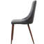 2 chaises de salle à manger en tissu gris, pieds en fer avec finition en bois de noyer foncé, fait à la main, l 18,72 po x P 22,15 po x H 36,31 po, détails de fabrication artisanale