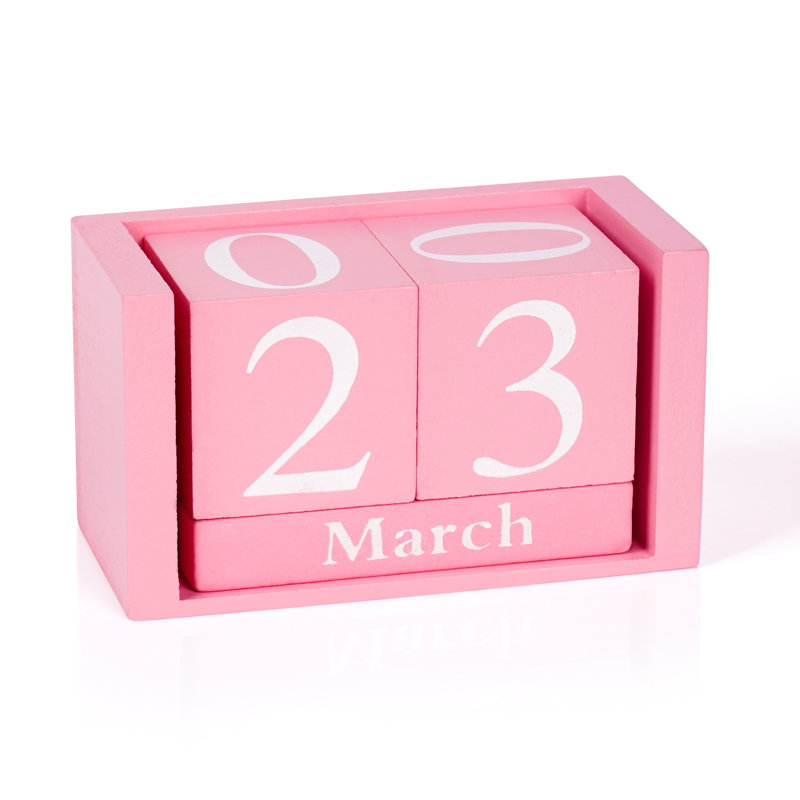 Rose bureau en bois blocs de bureau calendrier bloc perpétuel mignon bureau rose accessoires de bureau de style BCBG pour les femmes