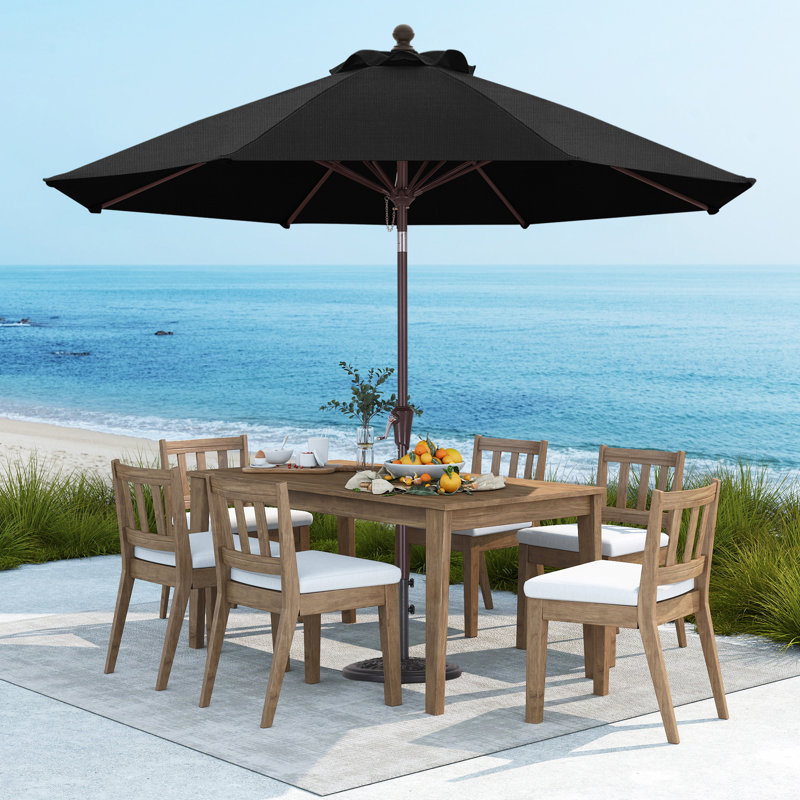 Parasol de patio en oléfine 9 pi 9 pi, Noir