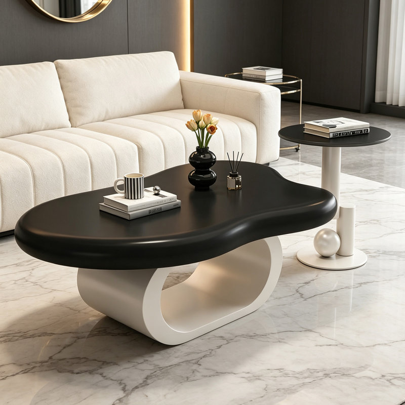 Ensemble de tables basses irrégulières Modern Home Creativity, Cream