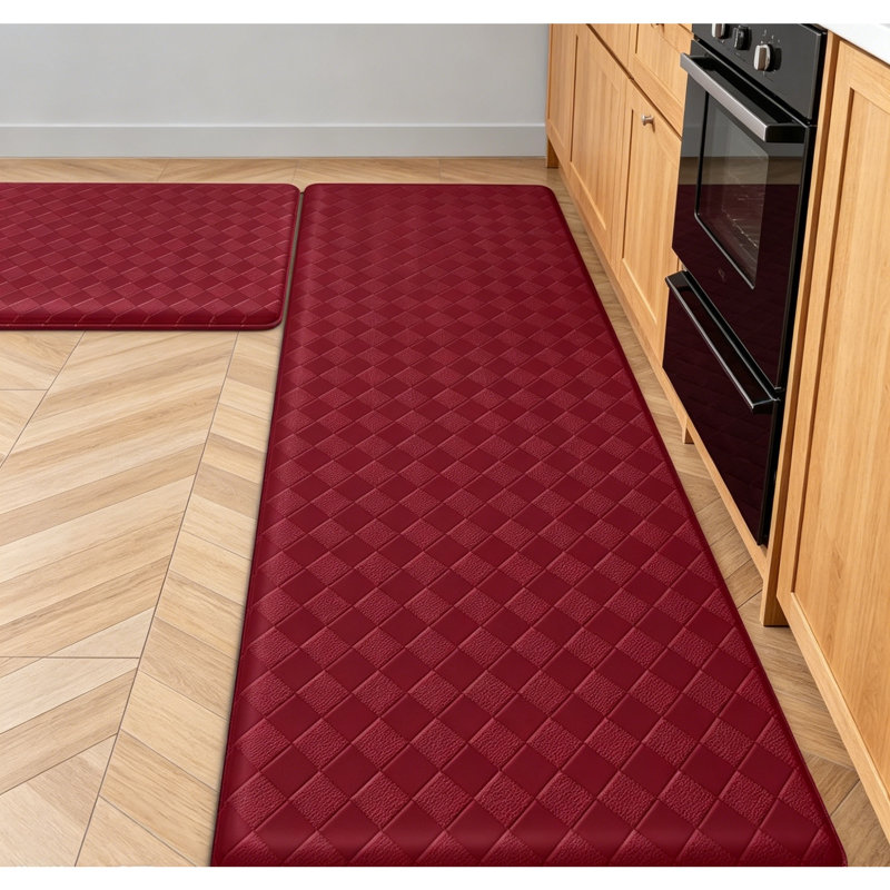 Tapis de cuisine antidérapant et antidérapant 2 pièces, Rouge