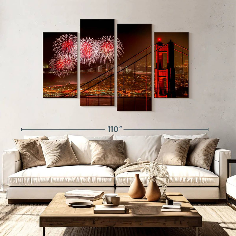 Lilie Festive San Francisco Skyline, 54"H x 84"W