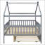 Lit double en bois avec lit gigogne simple, conception peu encombrante pour plus de sommeil et de rangement-1157026227