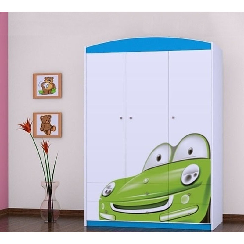 Matt 3 Door Wardrobe, Blue