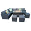 Ayeasha Rectangular 9 - Person Comer Sofa Set With Fire-Pit Dining Table with Cushions Rain Cover-1071916975-1071916974