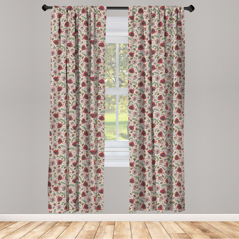 Panneau coulissant semi-diaphane avec passe-tringle Ladybug, 28 po x 95 po