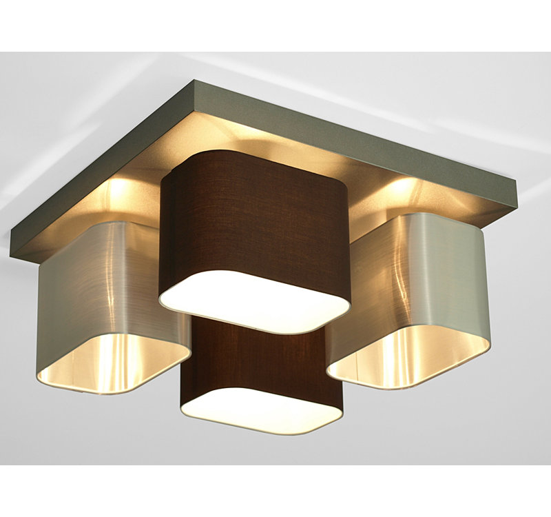 Gonzalez Semi Flush Mount, Calvados, Brown/Silver