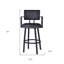 Tabouret de bar rotatif 26 po noir sur noir