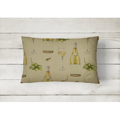  Wine on Linen Lumbar Pillow