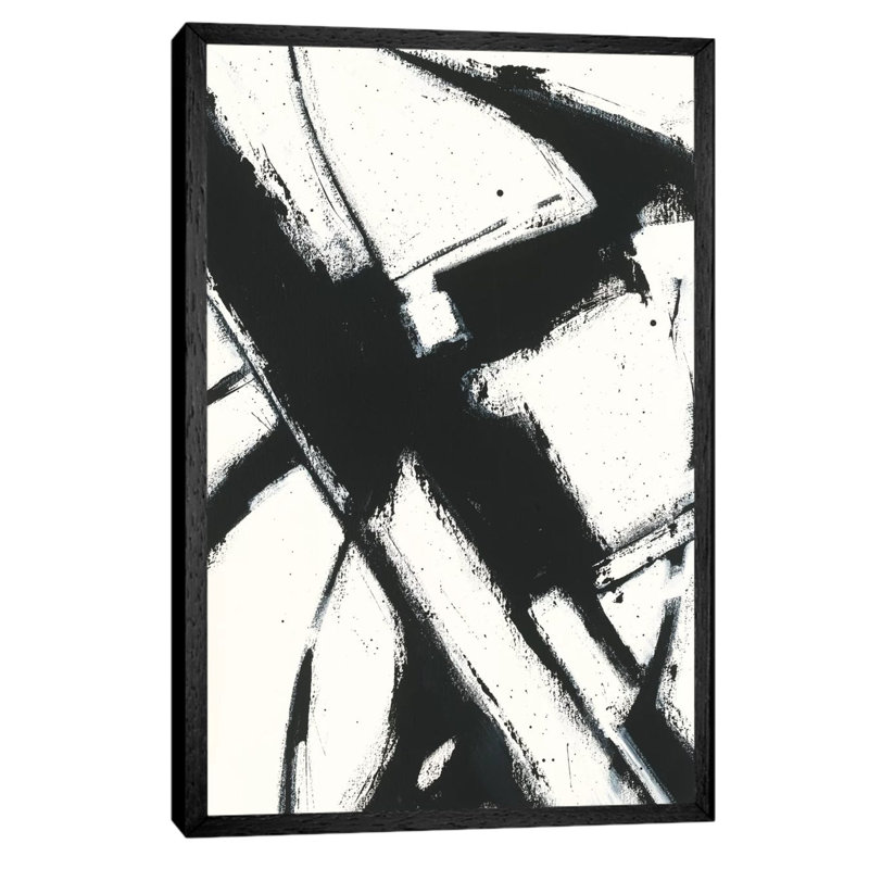 Expression Abstract I.A by Shirley Novak - Painting on Canvas, 152.5 cm H x 101.5 cm W, Black Floater Framed