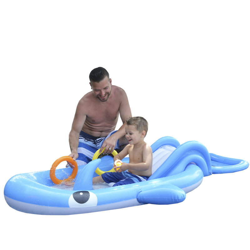 Piscine de jeu gonflable en forme de baleine pour enfants de 6,75 pi