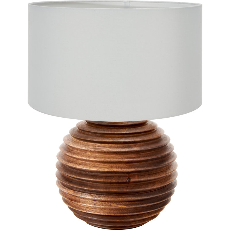 Table Lamp, 15.75" H x 11.81" W x 11.81" D, White, Poly-Blend