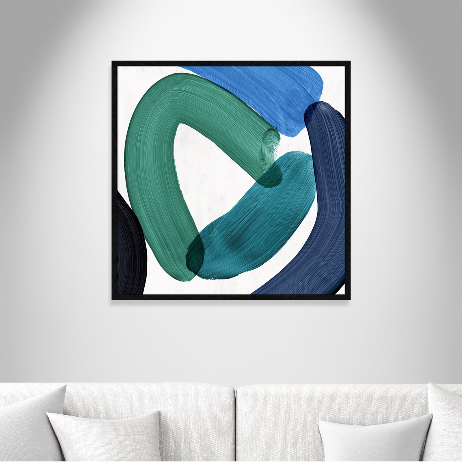 Smooth Bend I Painting, 32" H x 32" W x 0.75" D, Black Framed