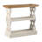 French Country Console Table - 35.5"" X 14"" X 32"" - Distressed White/natural Wood Shelf Tray