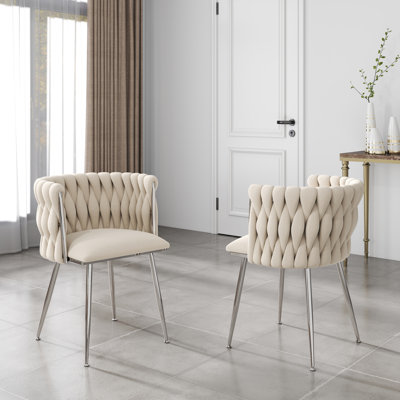 Chaise de salle à manger en velours tissé