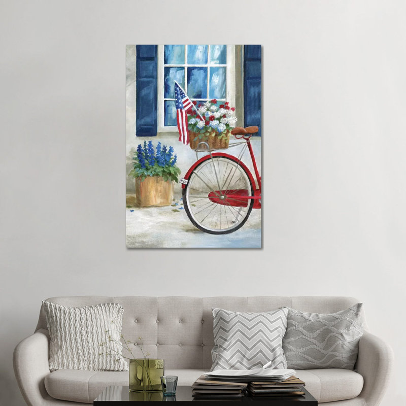 «Patriot Bike I» par Nan - impression, H 48 po x l 32 po x P 1,5 po, Toile tendue