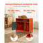 Enceinte de litière pour chat, armoire à litière cachée 31 po avec tablette et rangement, salle de bain intérieure pour chat de style moderne, table de bout en bois pour meuble pour chat, convient à la plupart des bacs à litière, rouge et vert