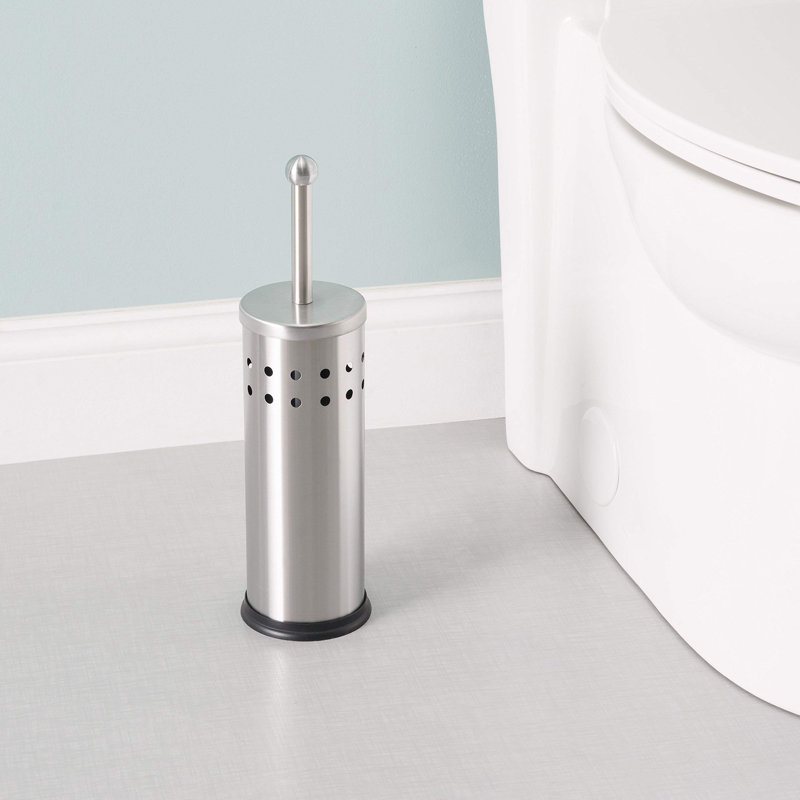 Ensemble de brosse de toilette ventilée | Brosse et support pour cuvette de toilette en acier inoxydable | Supports pour salles de bain | Porte-brosse moderne et contemporain