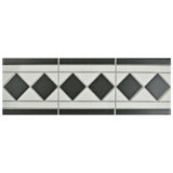 Vanity 13" x 4.25" Porcelain Listello Tile Trim in Black/White