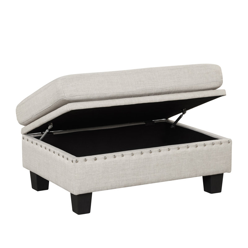 Canapé modulaire de 105 po avec repose-pieds avec rangement, canapé en L avec 2 coussins et porte-gobelet, canapé modulaire avec méridienne réversible pour le salon, gris clair