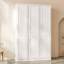 Organisateur de garde-robe blanc avec anti-basculement, 3 suspensions et 6 tablettes de rangement