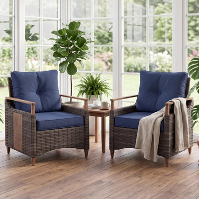 Ensemble de 2 chaises longues avec coussins Melvarn