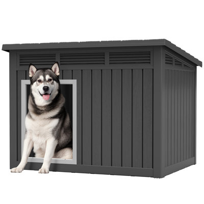 Large Weatherproof Dog House with Removable Roof for Indoor & Outdoor Use