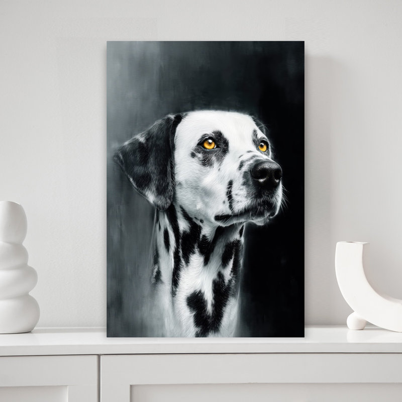Art mural chien Dalmatien contemporain, H 18 po x l 12 po