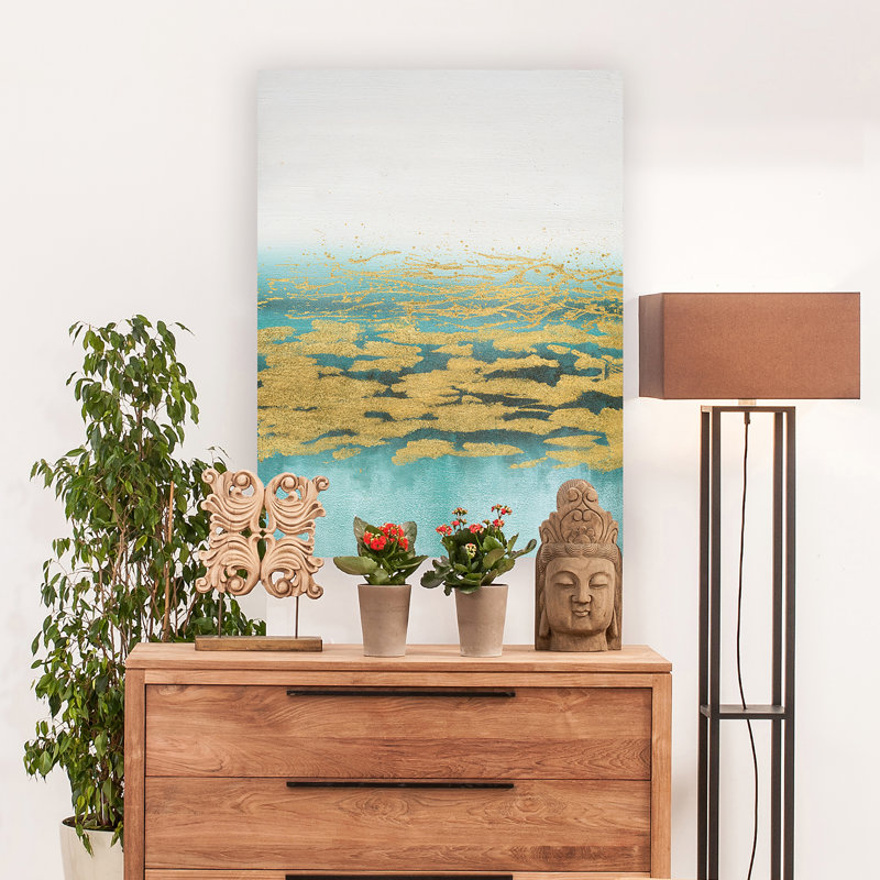 Peinture sur toile tendue, H 48 po x l 36 po x P 1,5 po
