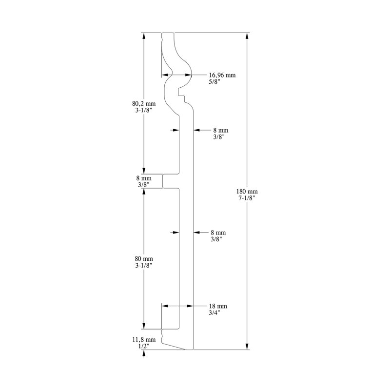 78.75'' White Primed Polystyrene Baseboard Moulding (2-Pack)