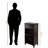 Binns Wine Cabinet With 1 Large Cubby Glass Rack in Espresso Finish, 37.46" H X 12.5" D X 19.25" L