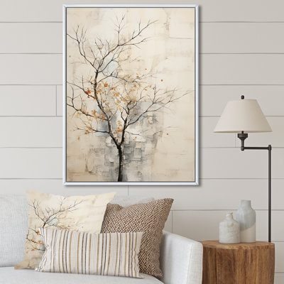 Minimalisme, érable beige sur fond mélodique IV sur toile