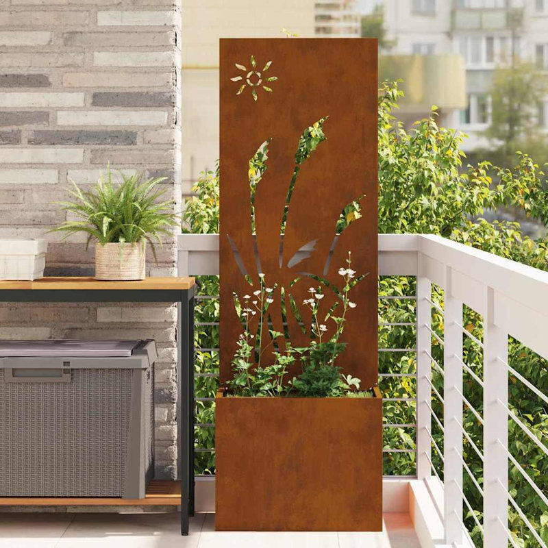 Planter Box, 140cm H x 50cm W x 50cm D, Rusty