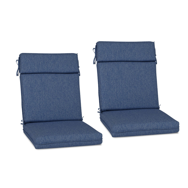 Ensemble de 2 coussins de chaise d'extérieur à haut dossier, L 21 po x P 20 po, Marine