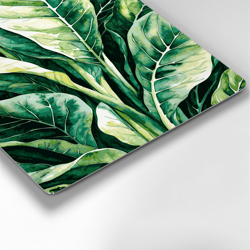 Aquarelle botanique 41, art mural vert en métal, H 24 po x l 20 po
