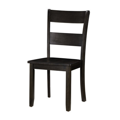 Chaise en noyer vieilli de 2 personnes pour la salle à manger, dossier sans accoudoirs en bois, dossier solide, siège arrondi en bois de 18 mm d'épaisseur, pieds fuselés, capacité de poids de 220 lb, profondeur de siège de 16 po, paire de finitions de 18 po de hauteur, avec