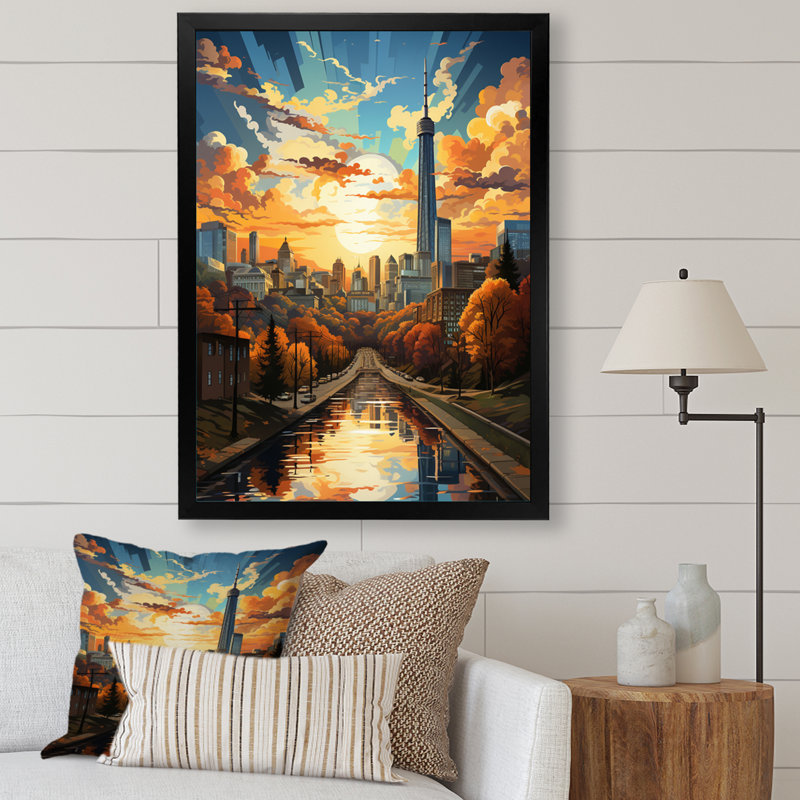 Brockenhurst " City Atlanta Popart IV ", Black Picture Framed, 20" H x 12" W x 1" D