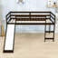 Lit mezzanine simple en bois avec glissade-968877213