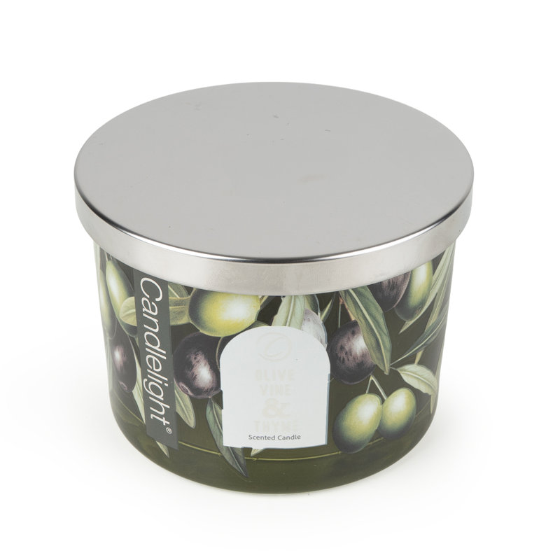 Plant / Floral Scented Jar Candle with Glass Holder