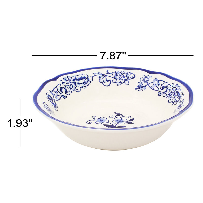 Ensemble de bol à soupe peint à la main Blue Garden
