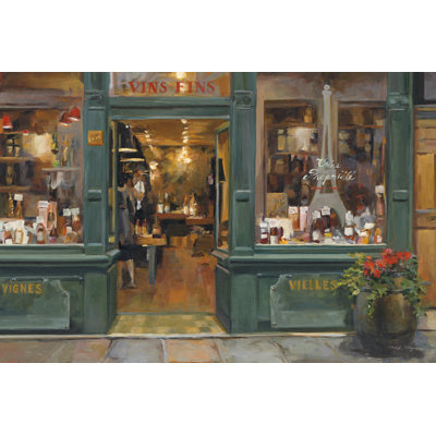 «Parisian Wine Shop Green» par Marilyn Hageman, reproduction d'art sur toile