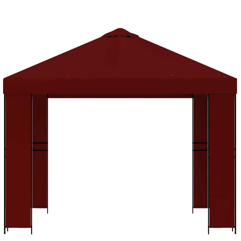 Vidaxl Gazebo Polyester And Steel, Burgundy