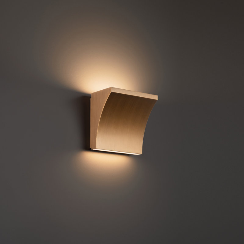 Cornice LED Flush Mounted Sconce, Aged Brass, 2700K