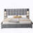 King bed,with reading lamp and USB port, wide headboard,without bedside tables and mattress-610193685