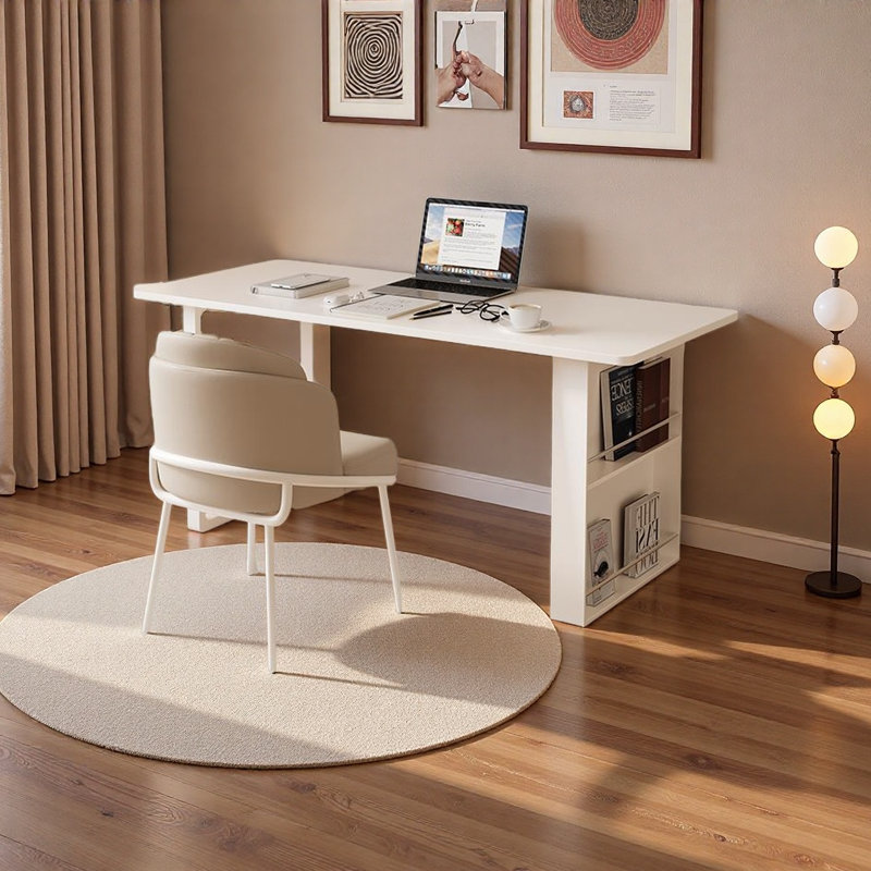 Bureau Rock Slab avec magazine, Beige, H 29,52 po x l 62,99 po x P 27,55 po