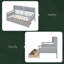 Lit de jour simple, support en lattes de bois, avec tablettes de chevet et deux tiroirs-731023970