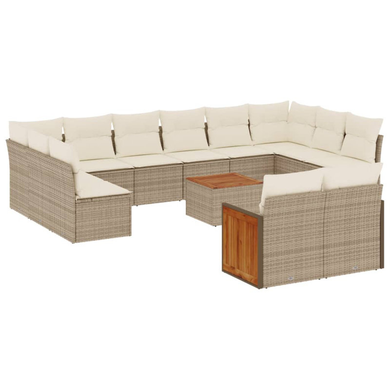 Ensemble de canapé de jardin Vidaxl beige, blanc crème
