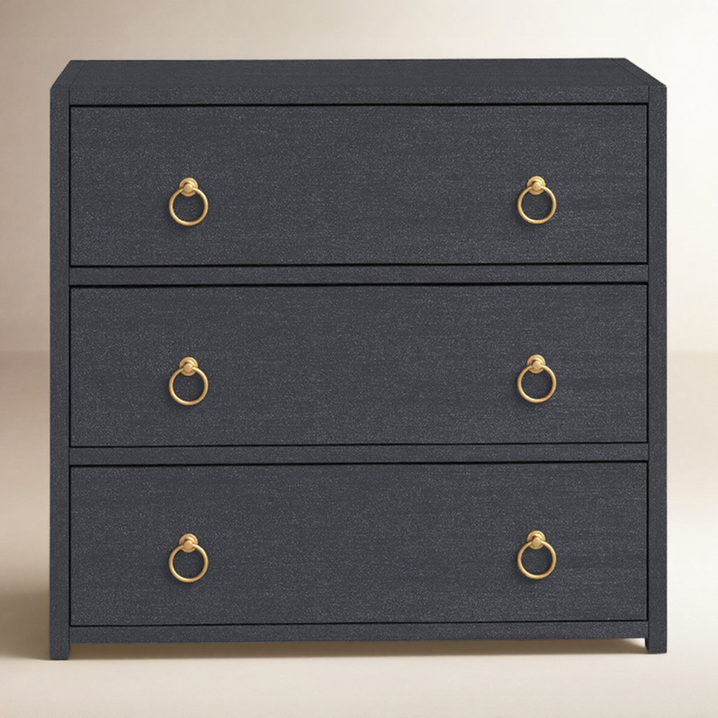 Elin 34" Acacia Dresser, Navy Blue