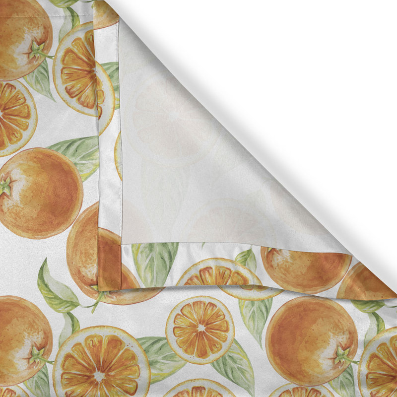 Ambesonne Tangerine Grommet Curtain Decorative 2-Panel Window Drapes, 50"x96", Pale Green Orange, 50" W x 108" L