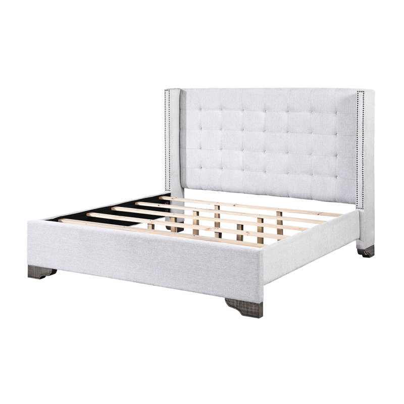 Lit plateforme tapissier Woodrum, Grand